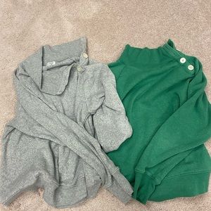 set of 2 // button neck sweatshirts